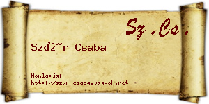 Szür Csaba névjegykártya