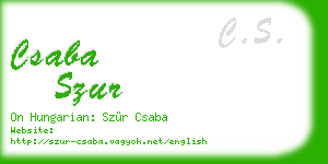 csaba szur business card