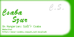 csaba szur business card